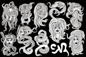 Medusa animal tattoo idea