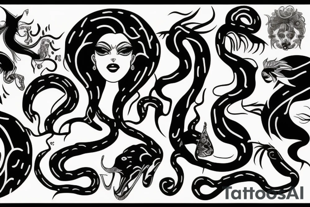 Medusa animal tattoo idea