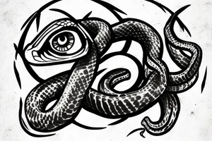 snake with sharingan tattoo idea