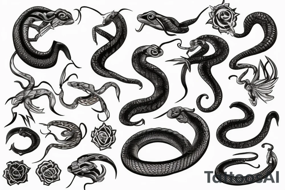 snake with scorpio tattoo idea