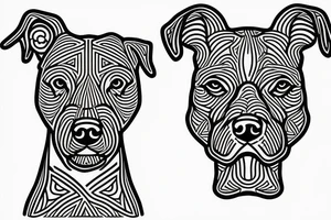 Dog's head like dobermann pitbull Staffordshire Bull Terrier
Only linework bold black lines tattoo idea