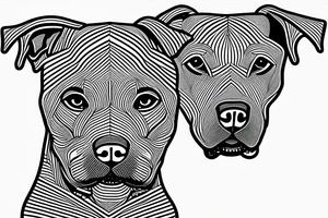 Dog's head like dobermann pitbull Staffordshire Bull Terrier
Only linework bold black lines tattoo idea