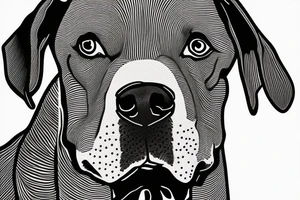 Dog's head like doberman pitbull Staffordshire Bull Terrier
Only line, no shading tattoo idea