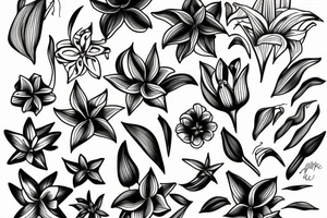 Lilies, lines tattoo idea