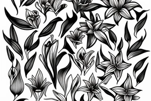 Lilies, lines tattoo idea