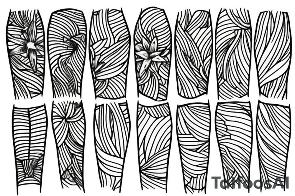 Lilies, lines tattoo idea
