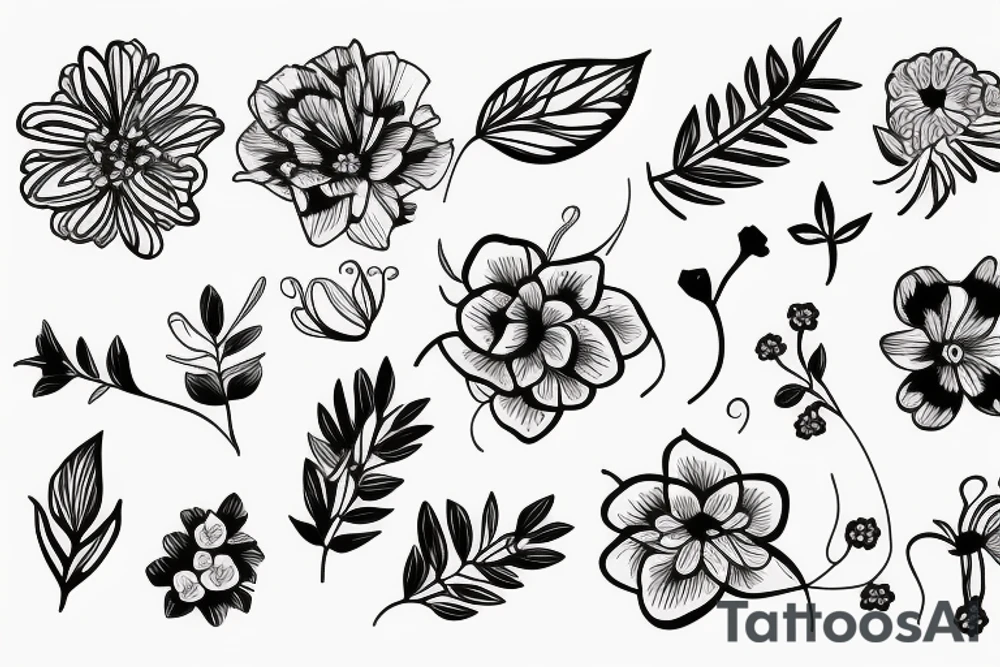 Floral string tattoo idea