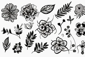 Floral string tattoo idea