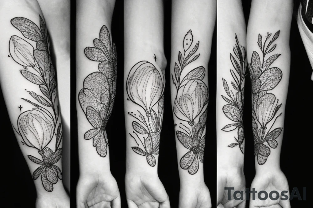 Floral string tattoo idea