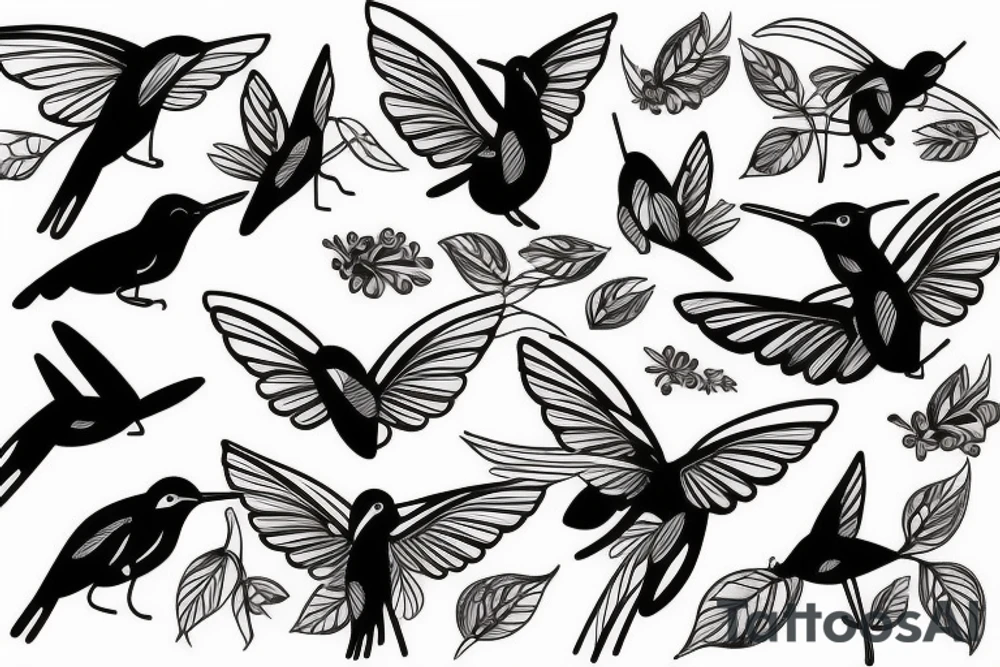 colibri moderno tattoo idea