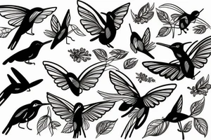 colibri moderno tattoo idea