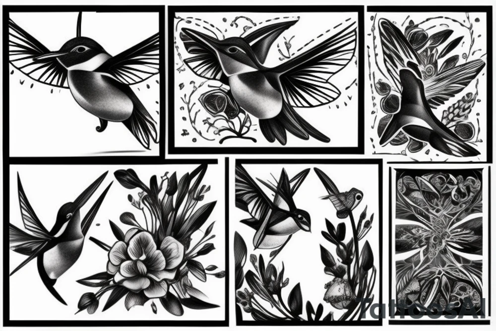 colibri moderno tattoo idea