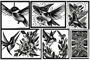 colibri moderno tattoo idea