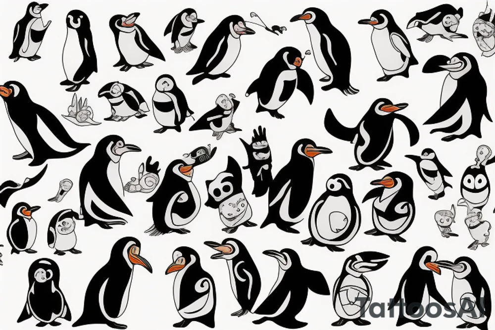 2 pinguins tattoo idea