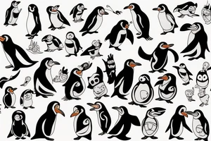 2 pinguins tattoo idea