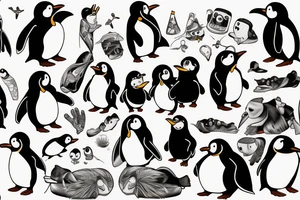 2 pinguins tattoo idea