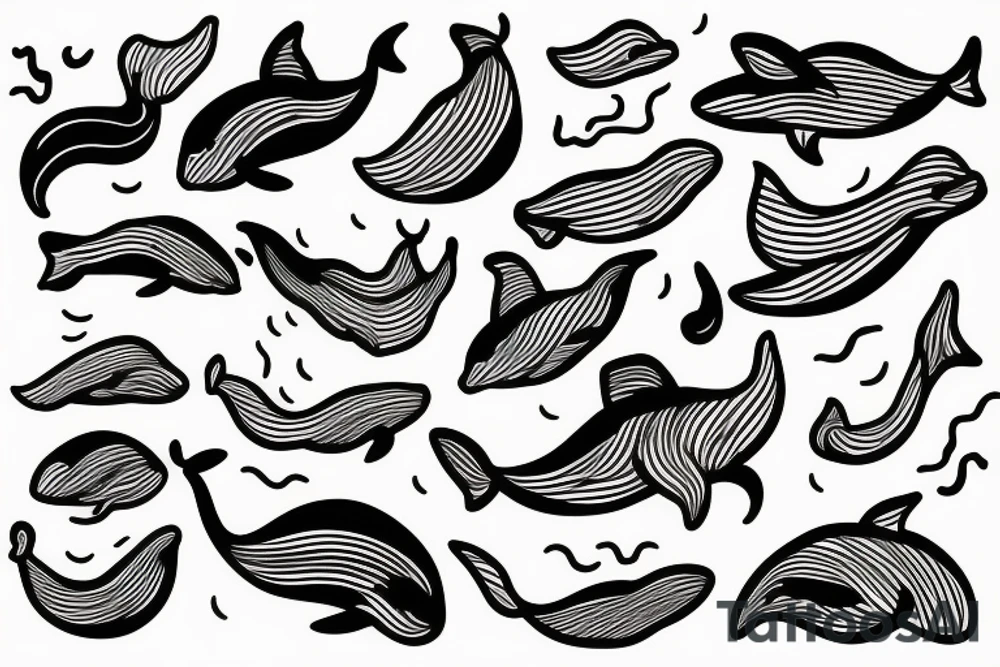 whale, waves tattoo idea