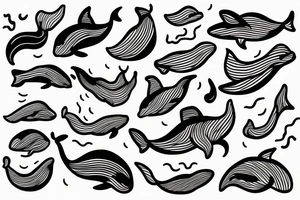 whale, waves tattoo idea