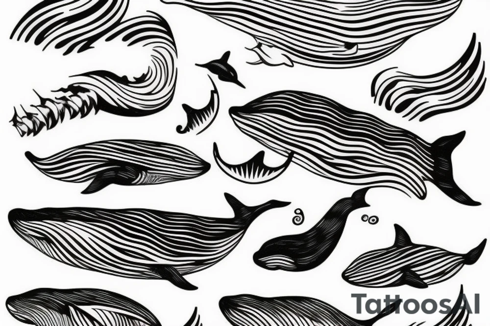whale, waves tattoo idea