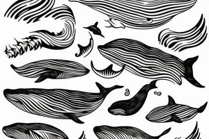 whale, waves tattoo idea
