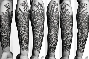 Floral and tree design for vertical placement, inside forearm. tattoo idea