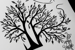 simple 
tree design for vertical placement, inside forearm. tattoo idea