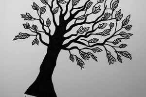 simple 
tree design for vertical placement, inside forearm. tattoo idea