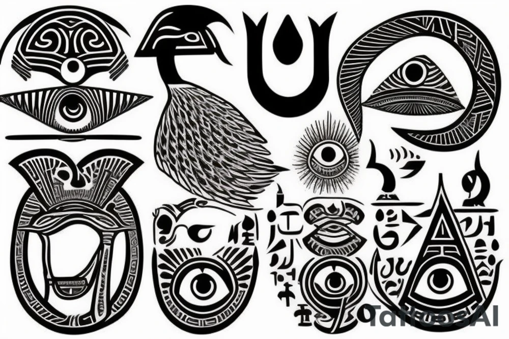 Ancient Eygptian symbols: The eye of Horus, The eye of Ra, The Ankh and any other symbols that can be incorporated into the design. The tattoo will be on the forearm (back side) tattoo idea