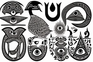 Ancient Eygptian symbols: The eye of Horus, The eye of Ra, The Ankh and any other symbols that can be incorporated into the design. The tattoo will be on the forearm (back side) tattoo idea