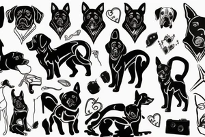 Black latex dog tattoo idea