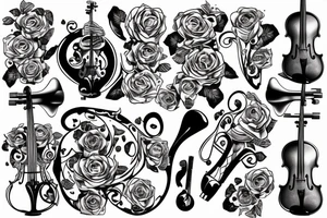 Violin with roses tattoo idea