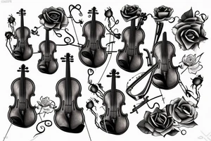 Violin with roses tattoo idea