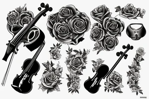 Violin made from roses tattoo idea