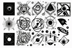 Universe, space time, infinity, with an openness to explore humanity tattoo idea