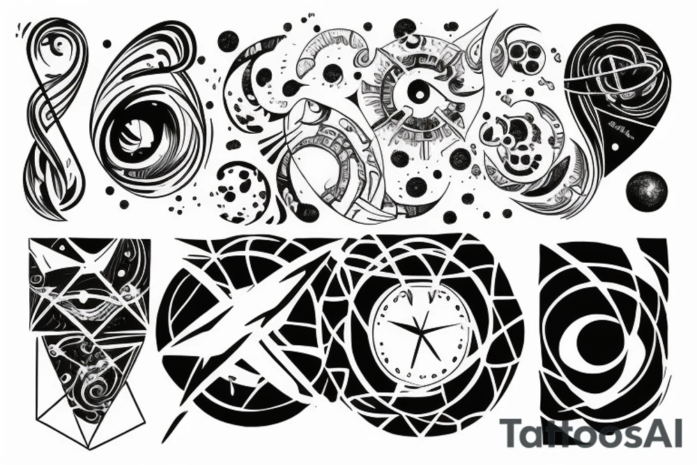 Universe, space time, infinity, with an openness to explore humanity tattoo idea