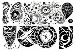 Universe, space time, infinity, with an openness to explore humanity tattoo idea
