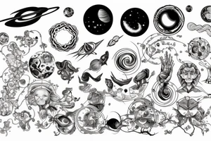Universe, space time, infinity, humanity tattoo idea