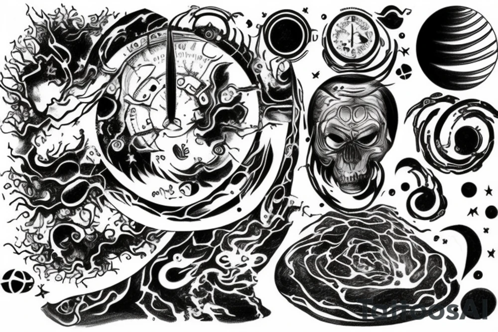 Universe, space time, infinity, humanity tattoo idea