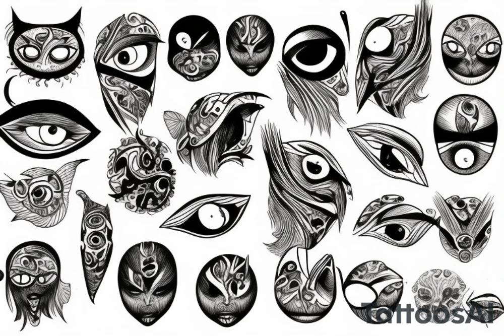 Many eyes arm tattoo idea
