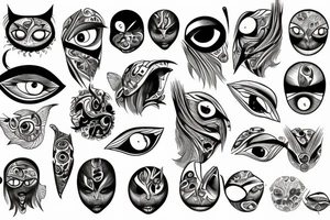 Many eyes arm tattoo idea