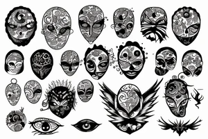 Many eyes arm tattoo idea