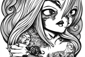 blonde hair blue eye angel woman with nefarious intentions and a good soul tattoo idea