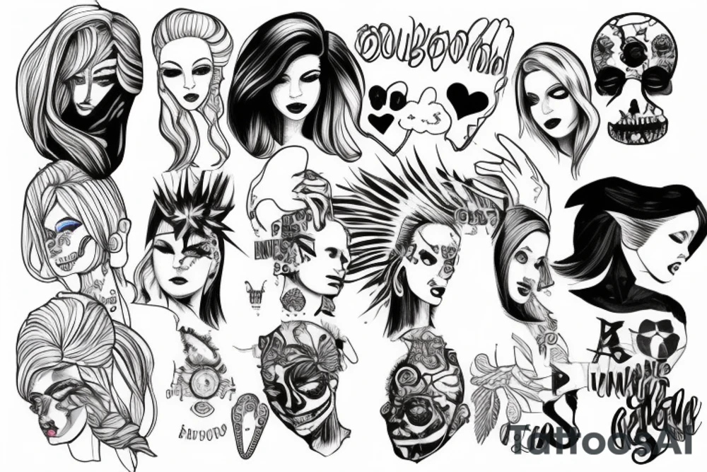 blonde hair blue eye angel woman with nefarious intentions and a good soul tattoo idea