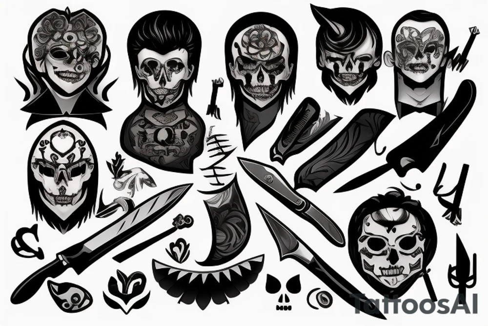 gay with knife tattoo idea