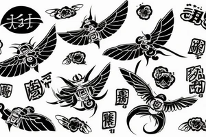 Japanese tattoo with kanji that says fly high tattoo idea