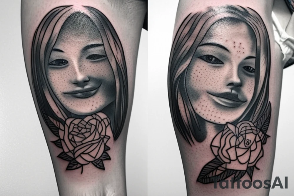 Memorial tattoo for two sisters age 32 & 1 year old. She was “my person” she liked stars and flowers + her signature tattoo idea