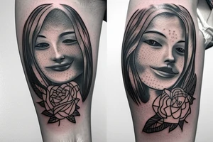 Memorial tattoo for two sisters age 32 & 1 year old. She was “my person” she liked stars and flowers + her signature tattoo idea