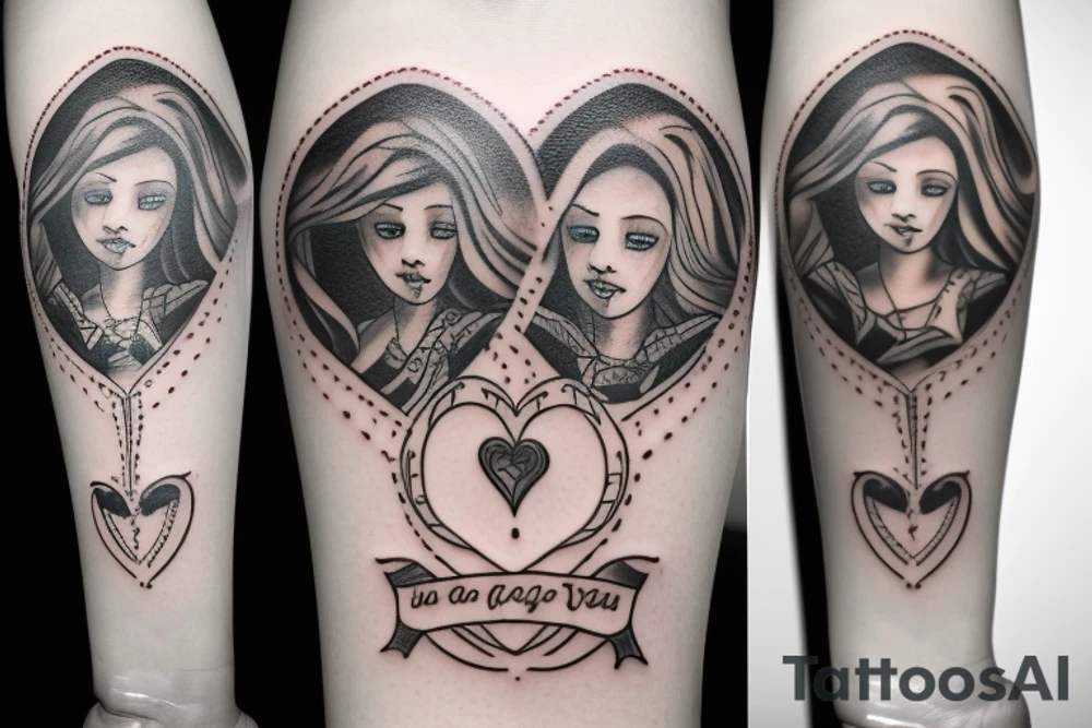 Memorial tattoo for two sisters age 32 & 1 year old. She was “my person”  + space for her signature tattoo idea