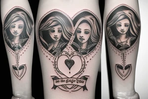 Memorial tattoo for two sisters age 32 & 1 year old. She was “my person”  + space for her signature tattoo idea