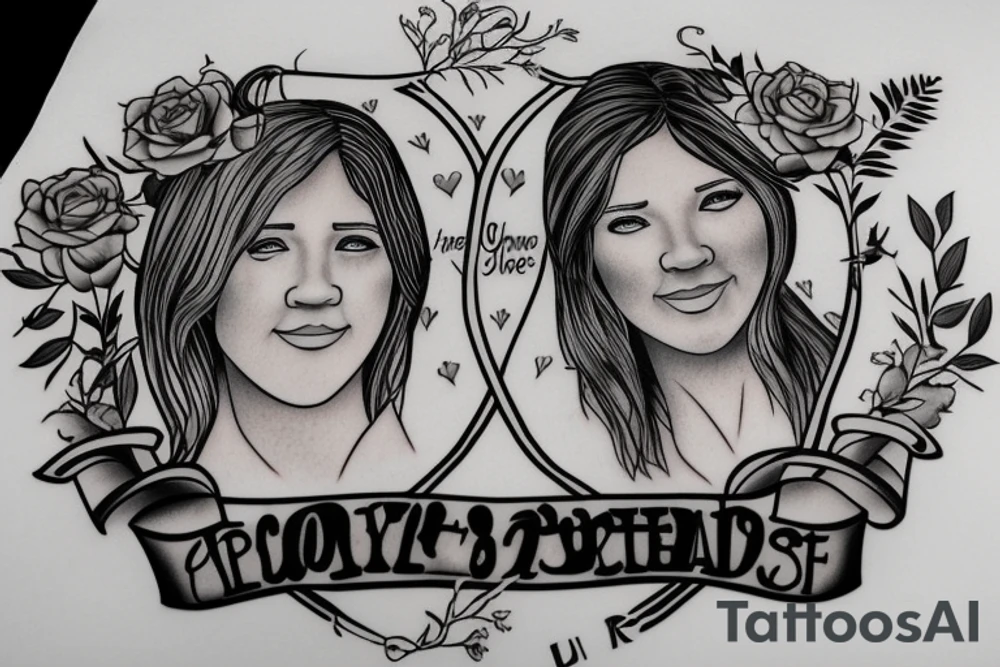 Memorial tattoo for “two sisters” age 32 & 1 year old. She was “my person”  like greys anatomy tattoo idea